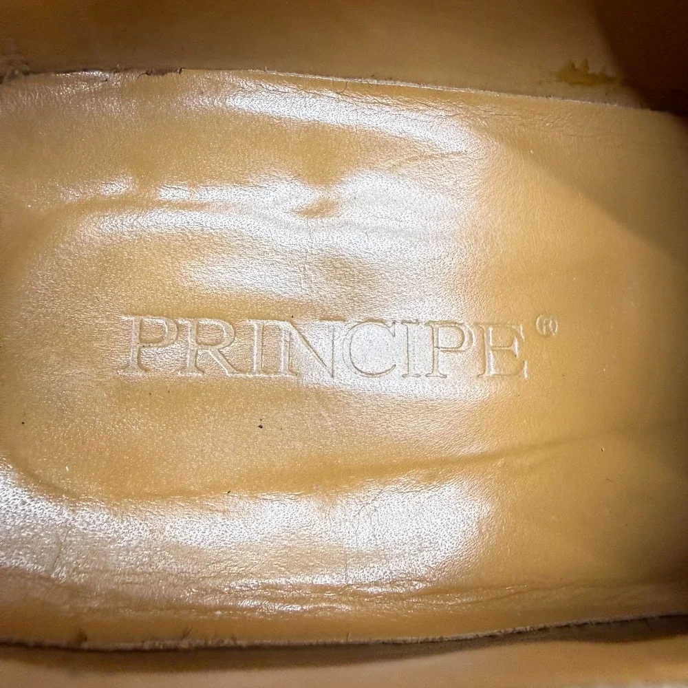 Principe Woven Leather Cap Toe Oxfords Mens 11 M Brown Leather Formal Wedding